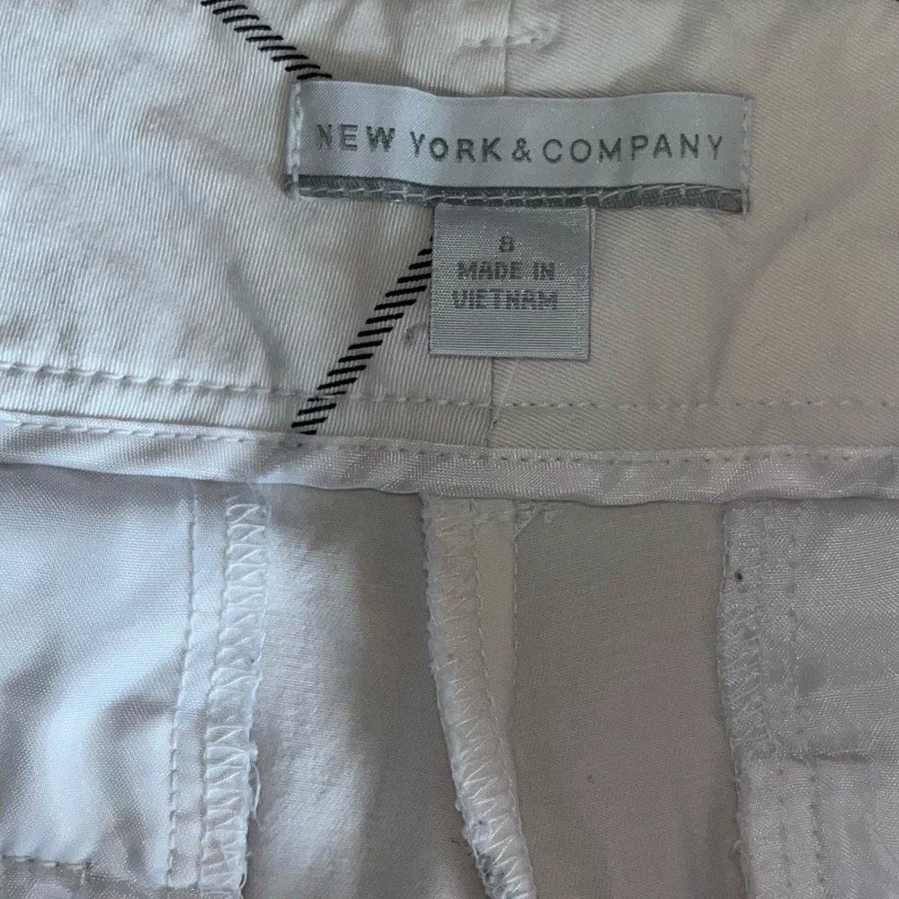 New York & Company Women White Grid Chinos - Picture 6 of 6
